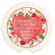 2pk -Car Coasters Take Delight Ps 37:4 2-Pack - (Pack of 2)