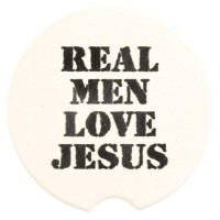 2pk -Car Coasters Real Men Love Jesus 2-Pack - (Pack of 2)