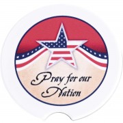 2pk -Car Coasters Pray For Our Nation 2 Pk - (Pack of 2)
