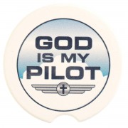 2pk -Car Coasters God Is My Pilot 2-Pack - (Pack of 2)