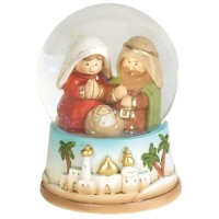 3pk -HOLY FAMILY WATER GLOBE 3.5"H - Pack of 3