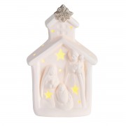 6pk -Nativity LED Light Up Church Porcelain - Pack of 6 6pk -Nativity LED Light Up Church Porcelain - Pack of 6