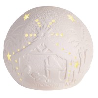 2pk -Nativity LED Light Up Orb Porcelain 4H - (Pack of 2)