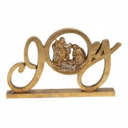 GOLD JOY SIGN HOLY FAMILY RESIN 7.5"L