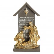 1-Piece Holy Family In Creche 9.75in 1-Piece Holy Family In Creche 9.75in
