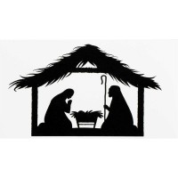 6pk -Magnet Holy Family Silhouette 5x2.75 - Pack of 6