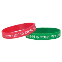 24pk -Silicone Bracelet O COME LET US ADORE - (Pack of 24) 24pk -Silicone Bracelet O COME LET US ADORE - (Pack of 24)
