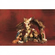 Nativity With Creche 13Piece Resin 4.5in Nativity With Creche 13Piece Resin 4.5in