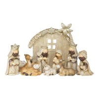 Chrstmas Nativity 10 Piece Set Glitter
