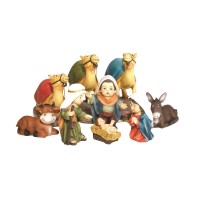 Nativity Set Childrens 9-Piece Resin 4in