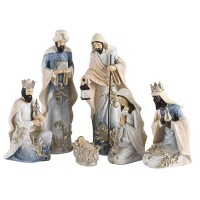 Nativity Set Holy Family Wisemen Gifts 9.75H