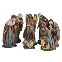 Nativity Holy Family Angel Full Color 10 inch Tall