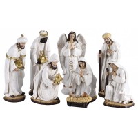 Nativity Set White Holy Family 8H