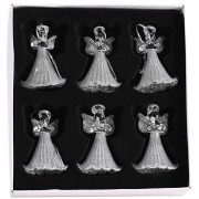 Ornament Praying Silver Angel Glass 3H Ornament Praying Silver Angel Glass 3H