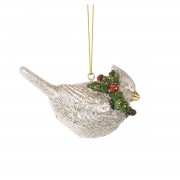 12pk -SILVER CARDINAL ORNAMENTS 2 ASSORTED 2"H - Pack of 12 12pk -SILVER CARDINAL ORNAMENTS 2 ASSORTED 2"H - Pack of 12