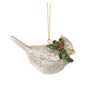 12pk -SILVER CARDINAL ORNAMENTS 2 ASSORTED 2"H - Pack of 12 12pk -SILVER CARDINAL ORNAMENTS 2 ASSORTED 2"H - Pack of 12