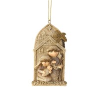 12pk -HOLY FAMILY IN CRECHE ORNAMENT 4"H - Pack of 12 12pk -HOLY FAMILY IN CRECHE ORNAMENT 4"H - Pack of 12