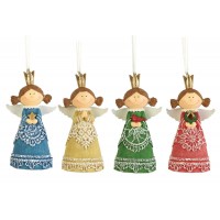 12pk -ANGEL ORNAMENT RESIN 4 ASSORTED 3.5"H - Pack of 12