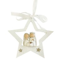 12pk -HOLY FAMILY IN STAR ORNAMENT 3.5" - Pack of 12