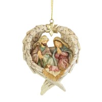 6pk -HOLY FAMILY IN WINGS ORNAMENT 4" - Pack of 6