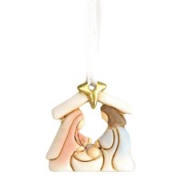 12pk -Ornament Holy Family with Creche - Pack of 12