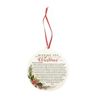 3pk -ORN MISSING YOU AT CHRISTMAS MDF WHT 4" - Pack of 3 3pk -ORN MISSING YOU AT CHRISTMAS MDF WHT 4" - Pack of 3