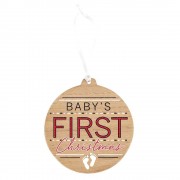 3pk -ORN BABY'S FIRST CHRISTMAS MDF WD 4" - Pack of 3 3pk -ORN BABY'S FIRST CHRISTMAS MDF WD 4" - Pack of 3