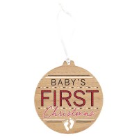 3pk -ORN BABY'S FIRST CHRISTMAS MDF WD 4" - Pack of 3 3pk -ORN BABY'S FIRST CHRISTMAS MDF WD 4" - Pack of 3