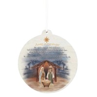 3pk -WOOD ORNAMENT AWAY IN A MANGER WHITE - Pack of 3 3pk -WOOD ORNAMENT AWAY IN A MANGER WHITE - Pack of 3