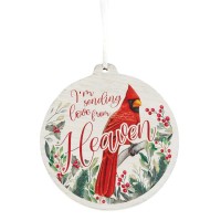 3pk -CARDINAL WOOD ORNAMENT I'M SENDING LOVEPack of 3