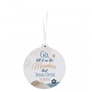 3pk -Wood Ornament Go Tell It On The Mountain - Pack of 3