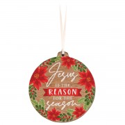 3pk -Wood Ornament Jesus Is The Reason - Pack of 3