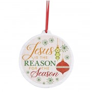 3pk -Ornament Wooden Jesus The Reason White - Pack of 3 3pk -Ornament Wooden Jesus The Reason White - Pack of 3