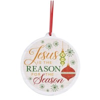 3pk -Ornament Wooden Jesus The Reason White - Pack of 3 3pk -Ornament Wooden Jesus The Reason White - Pack of 3