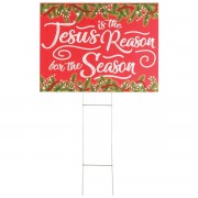 3pk -YARD SIGN JESUS IS THE REASON PVC - Pack of 3