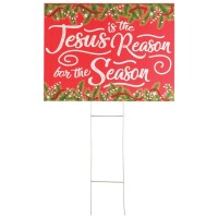 3pk -YARD SIGN JESUS IS THE REASON PVC - Pack of 3