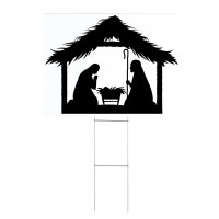 3pk -Yard Sign Holy Family Silhouette PVC - Pack of 3