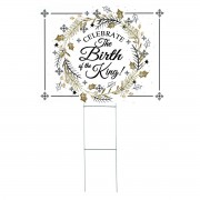 3pk -Yard Sign Celebrate The Birth PVC - Pack of 3