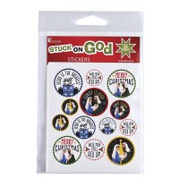 6pk -Sticker Sheet Holy Family Nativity Round - Pack of 6