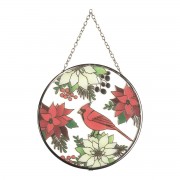 2pk -Christmas Cardinal and Poinsettia Window - (Pack of 2)