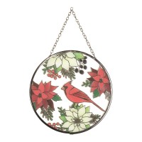 2pk -Christmas Cardinal and Poinsettia Window - (Pack of 2)