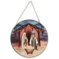 2pk -SUN CATCHER HOLY FAMILY IN CRECHE 6" - (Pack of 2) 2pk -SUN CATCHER HOLY FAMILY IN CRECHE 6" - (Pack of 2)