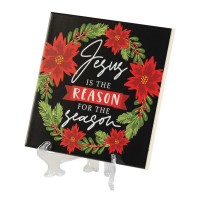 2pk -Tile Jesus Is The Reason For The Season - (Pack of 2)