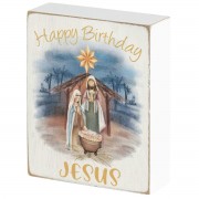 2pk -TABLETOP PLAQUE HAPPY BIRTHDAY JESUS - (Pack of 2) 2pk -TABLETOP PLAQUE HAPPY BIRTHDAY JESUS - (Pack of 2)