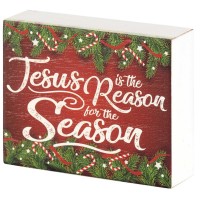 2pk -JESUS IS THE REASON TABLETOP PLAQUE - (Pack of 2)