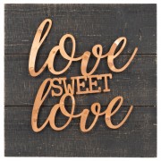 Love Sweet Love Copper and Wood Wall Art