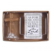 2pk -Cross And Card As For Me And My House - (Pack of 2)