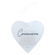 3pk -Glass Heart Ornament First Communion - Pack of 3 3pk -Glass Heart Ornament First Communion - Pack of 3