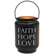 Lantern Faith Hope Love Small Black