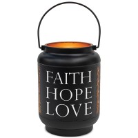 Lantern Faith Hope Love Small Black
